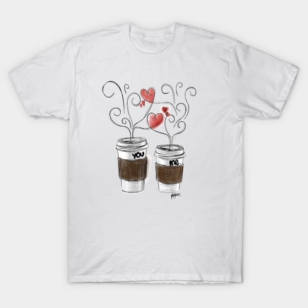 A latte of love between you and me. T-Shirt by colourofoctober